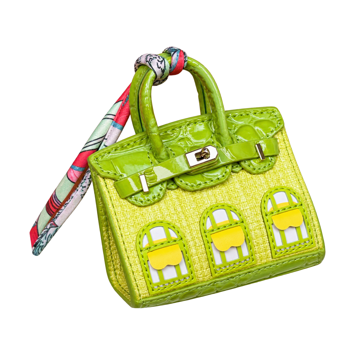 Charm bijou de sac MyJellyB, vert anis, à suspendre à l'anse du cabas